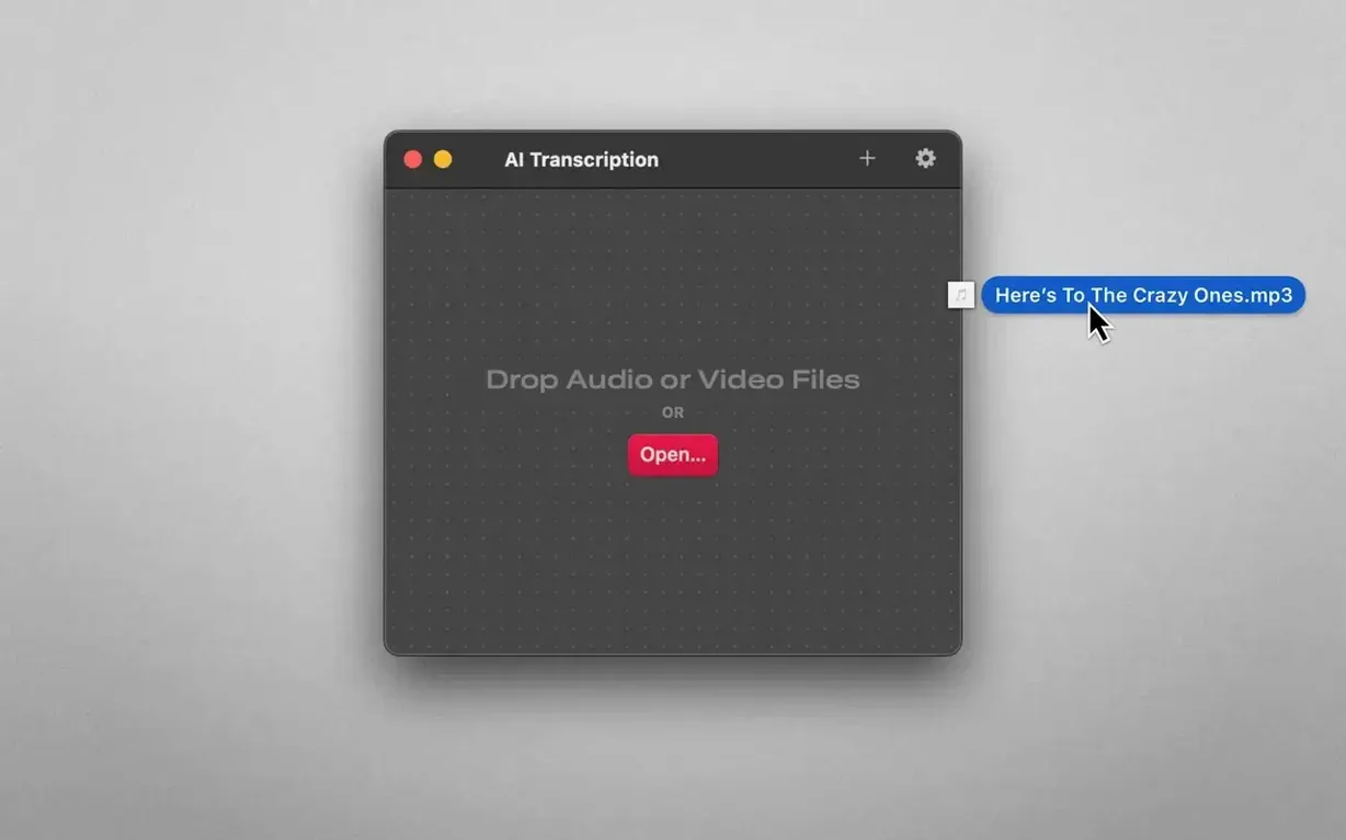 ai transcription mac — window overview