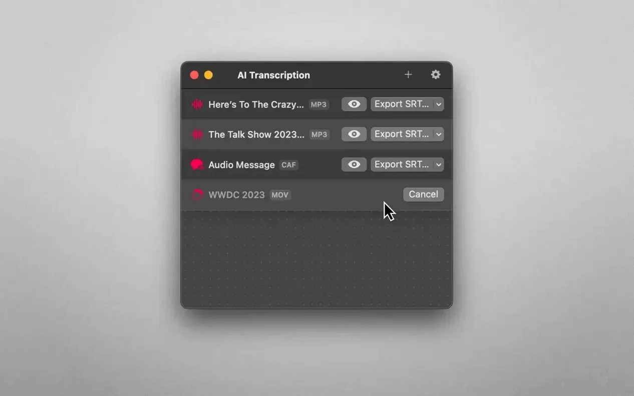 AI Transcription mode 2