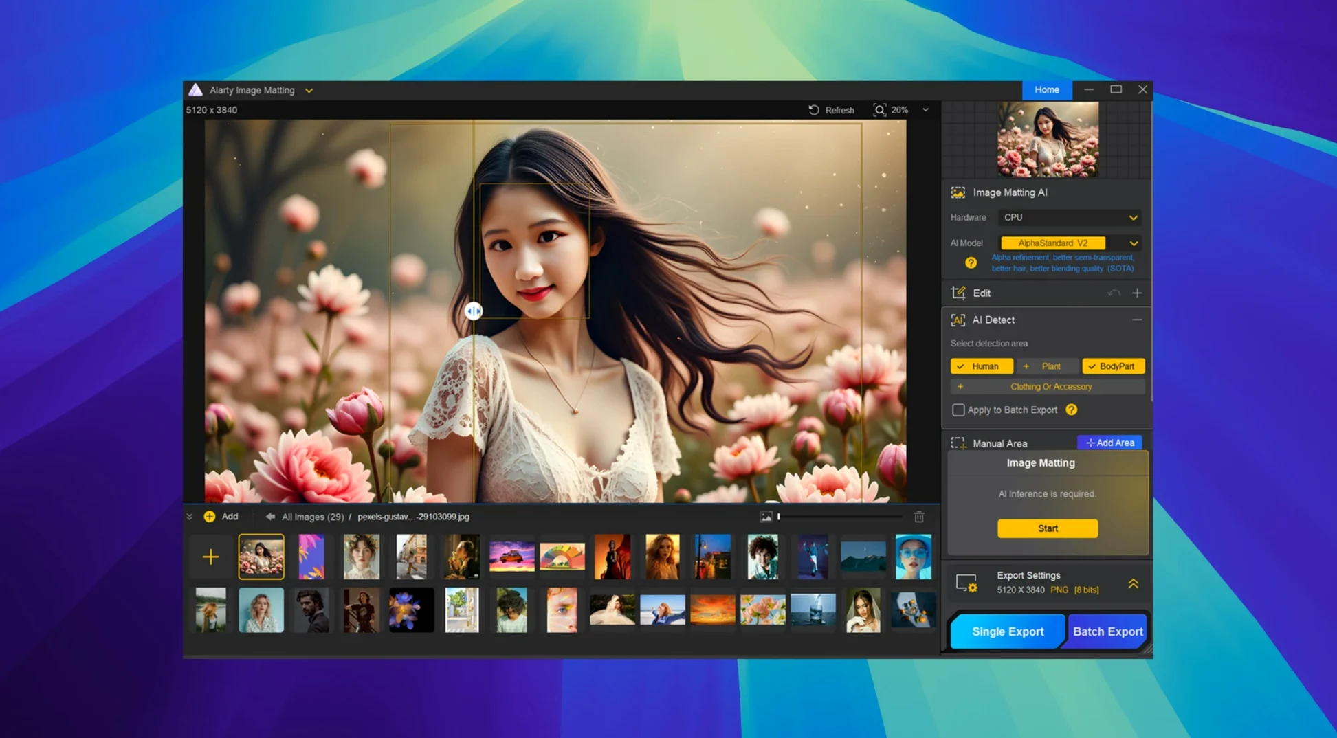 aiarty image matting mac torrent start screen