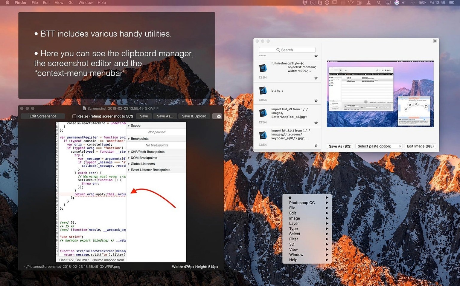 BetterTouchTool mode 2