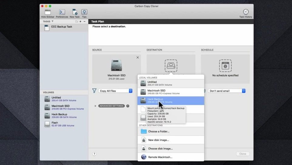 Carbon Copy Cloner mode 3