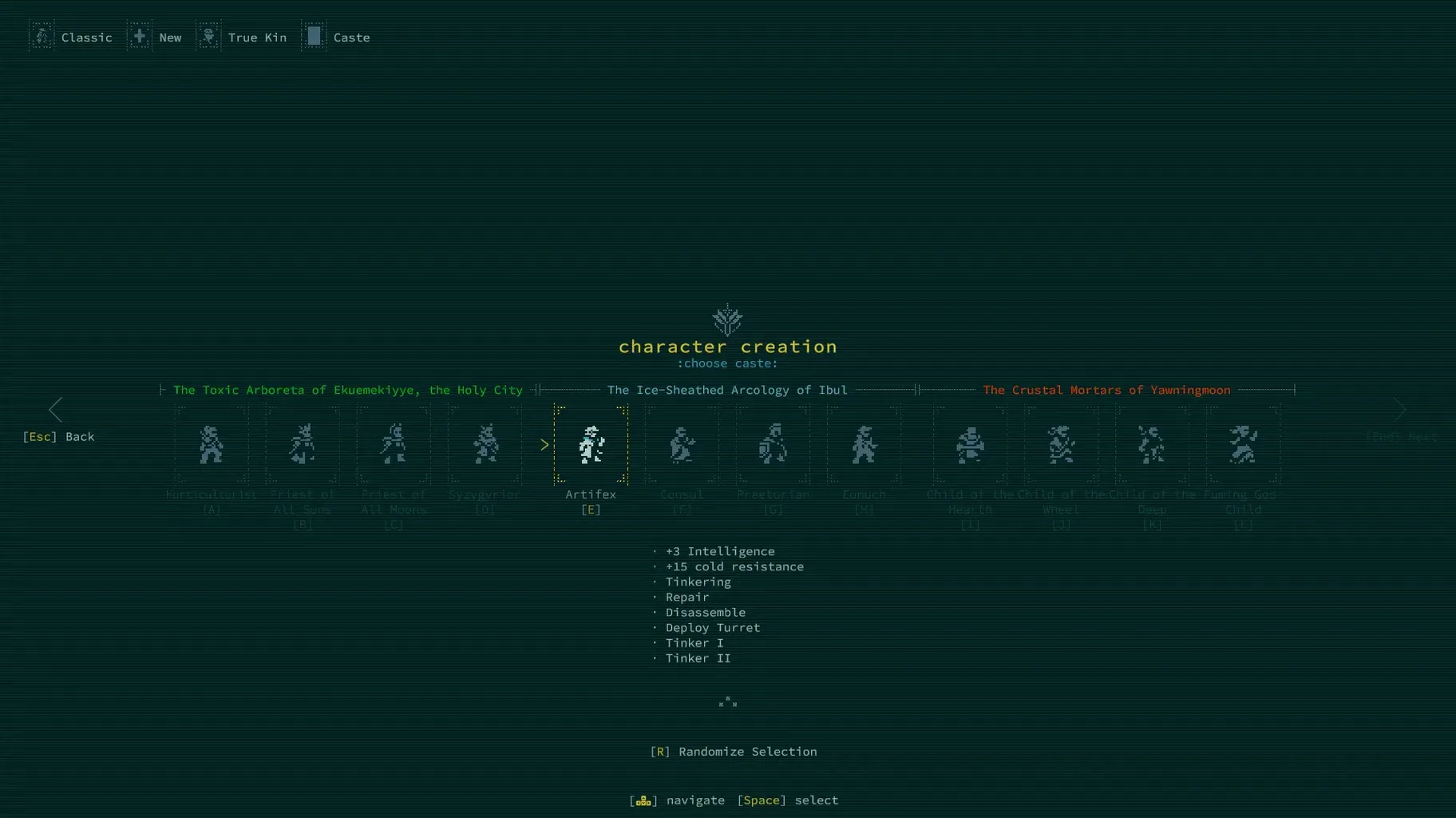 caves of qud mac full version start screen