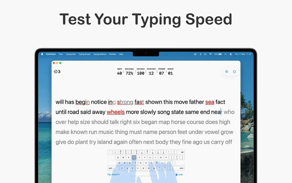 clickclack - typing trainer mac full version start screen