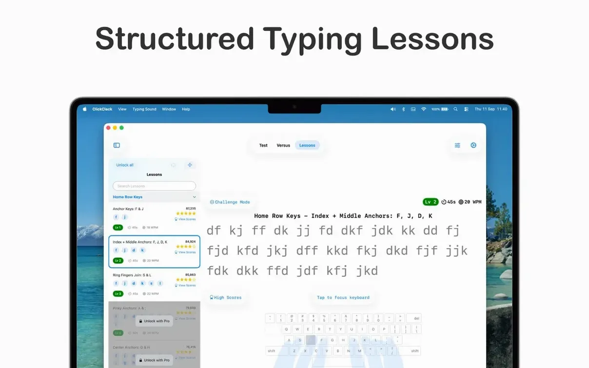 ClickClack - Typing Trainer mode 4