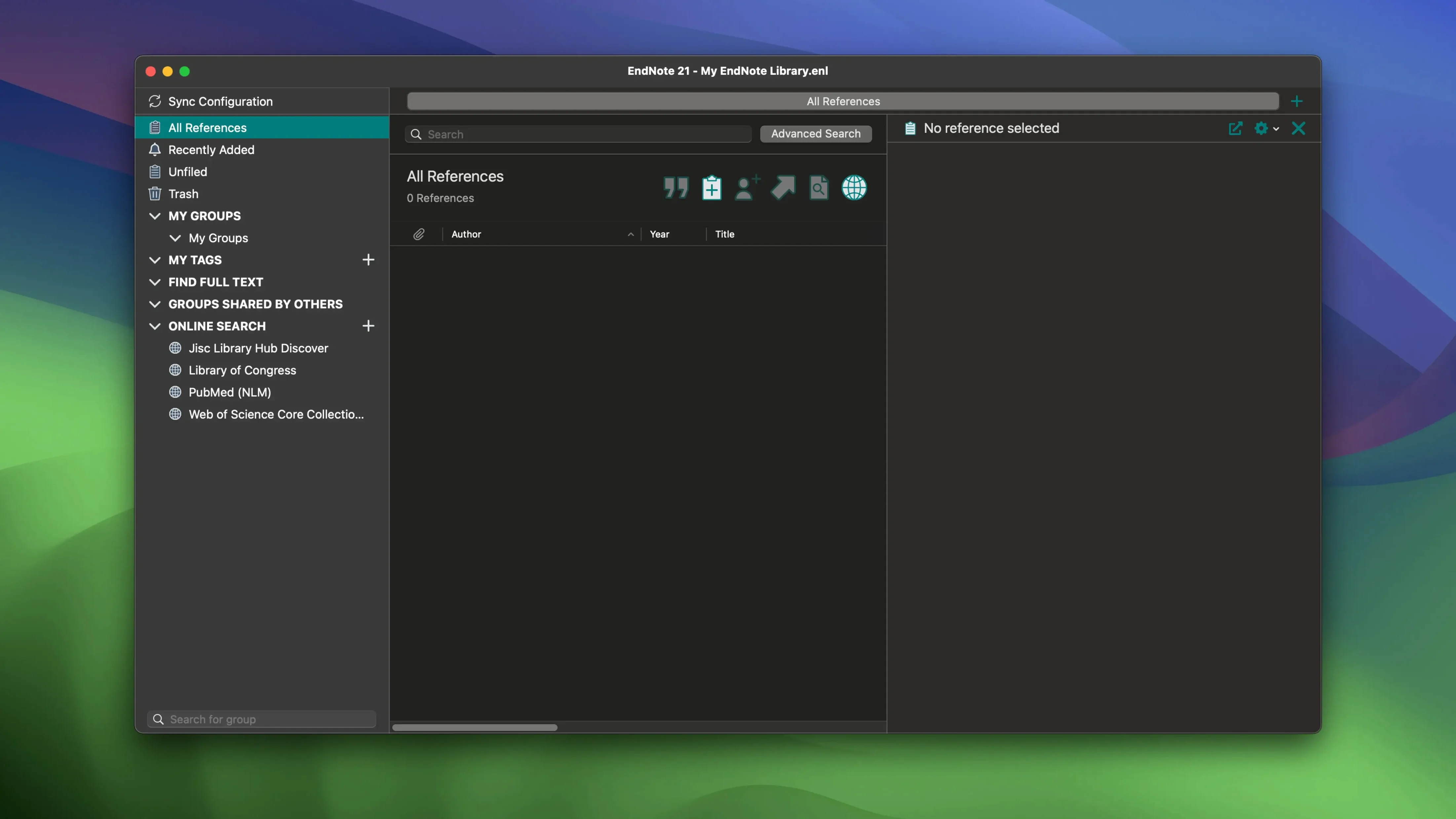 endnote — window overview