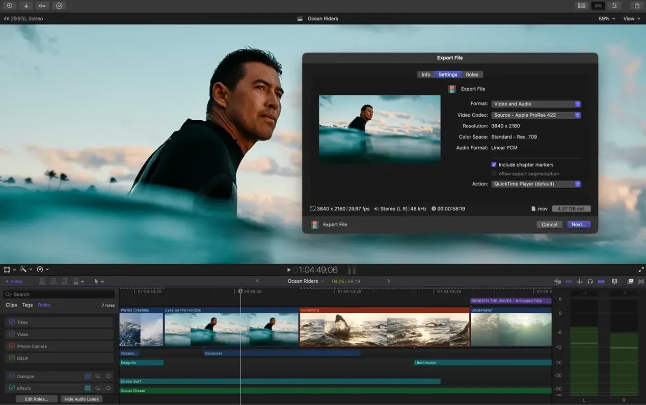 Final Cut Pro mode 7