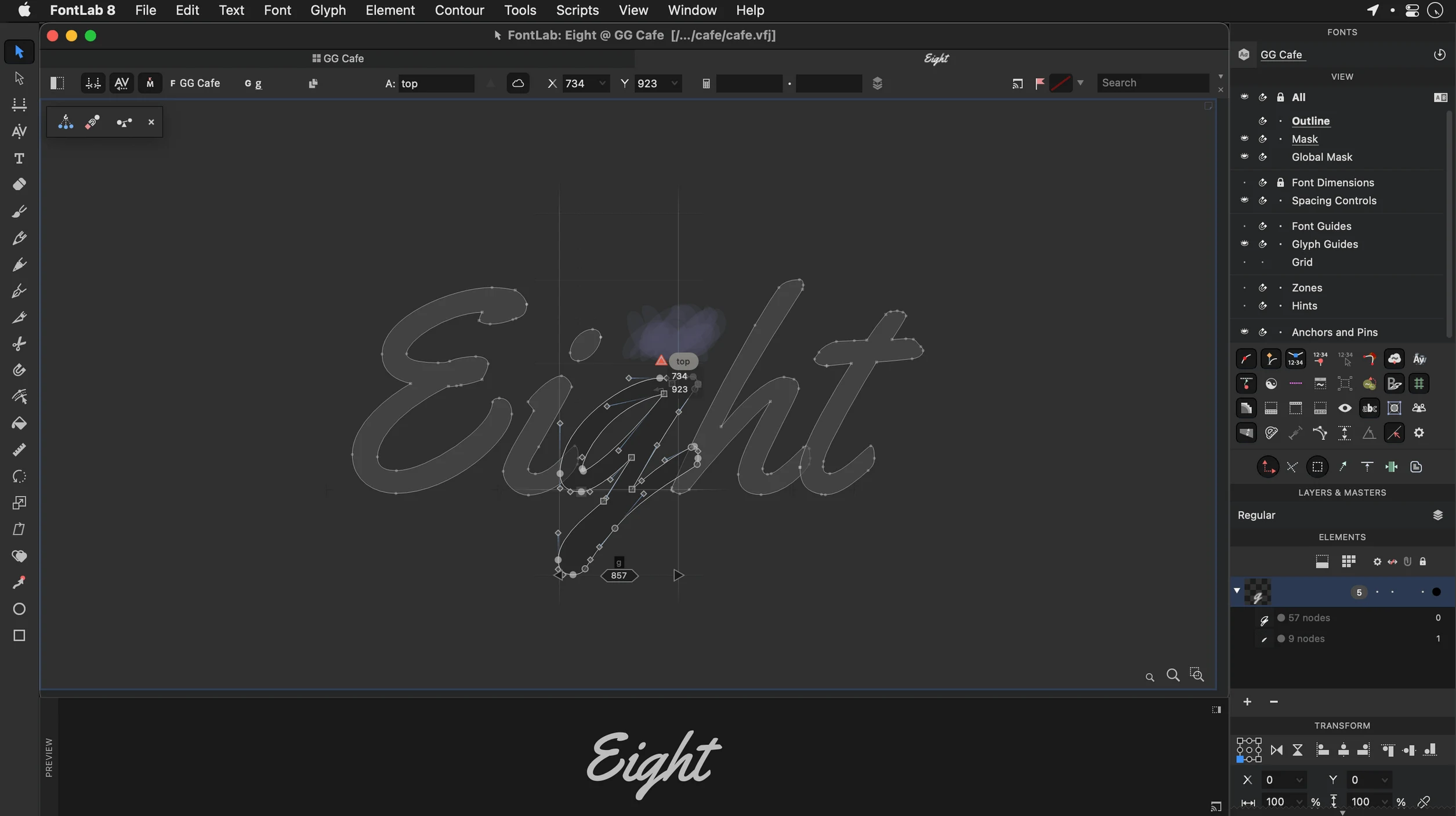 FontLab mode 2