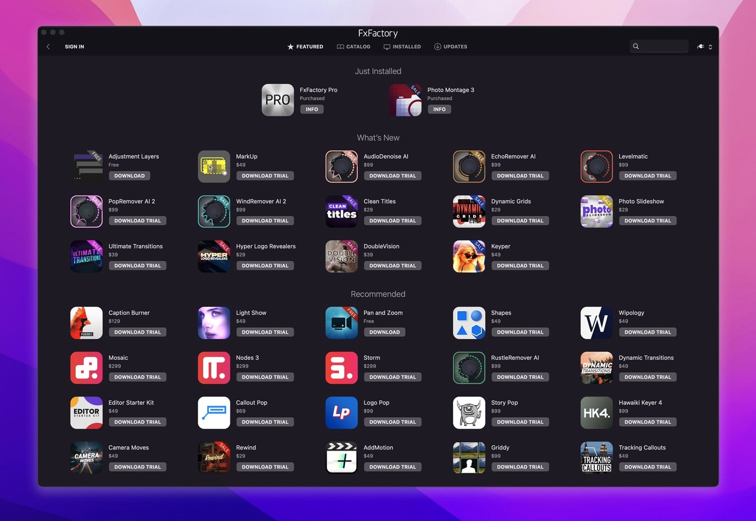 fxfactory download — window overview