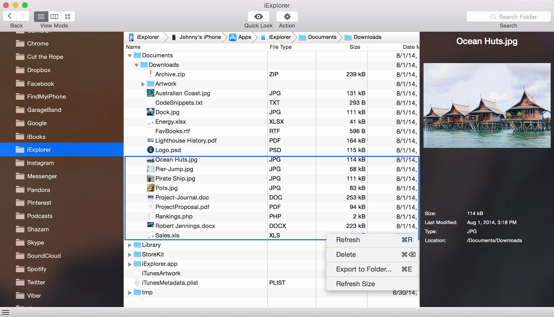 iExplorer detail view 2
