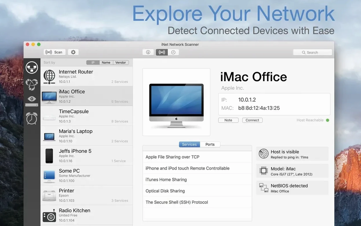 inet network scanner mac full version start screen