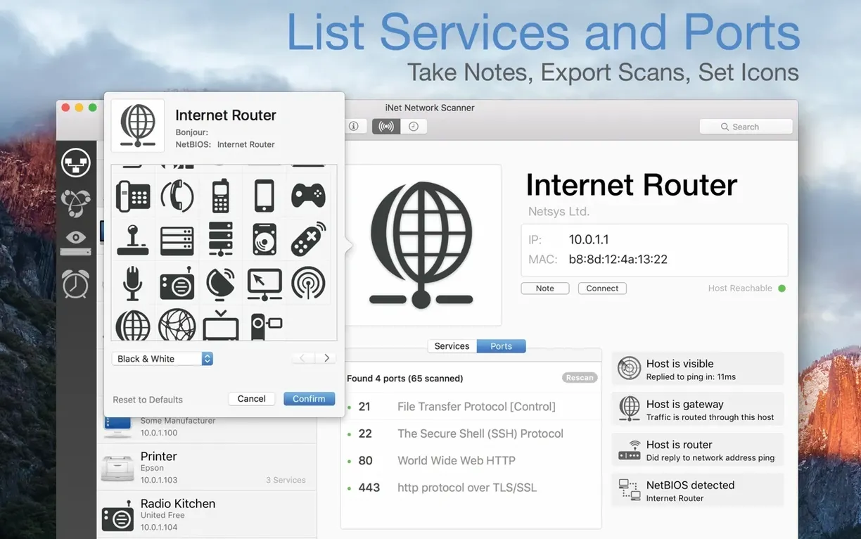 iNet Network Scanner mode 2