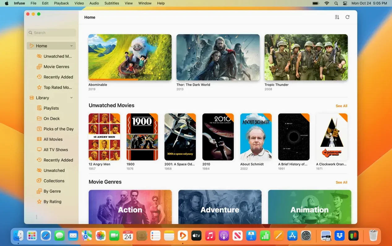 infuse pro macos start screen