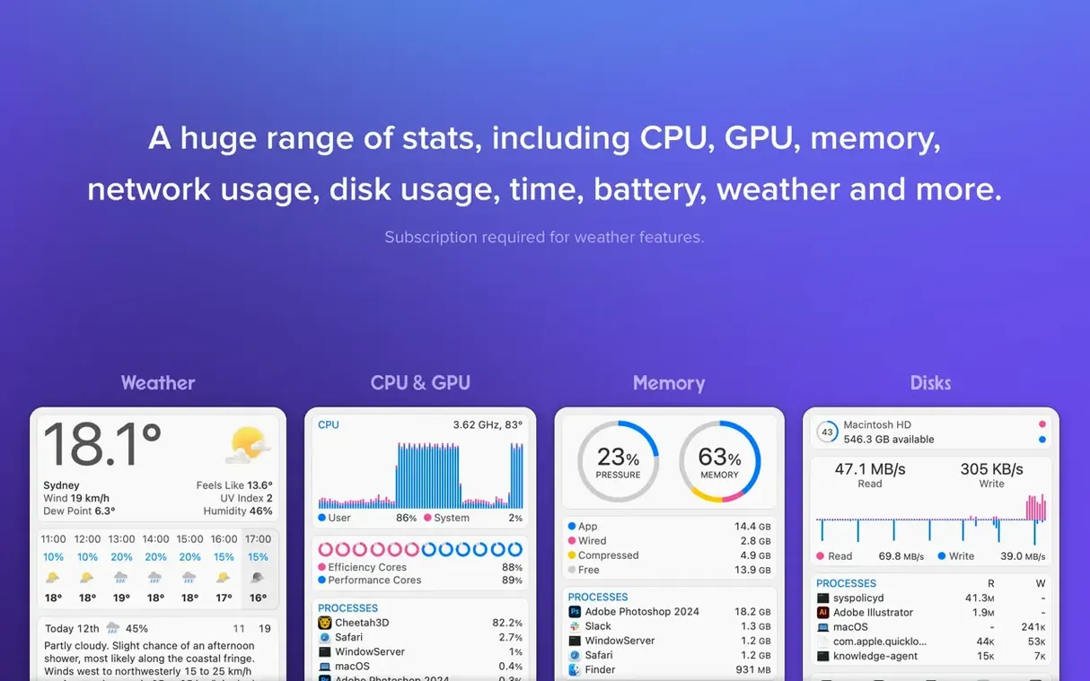iStat Menus detail view 4
