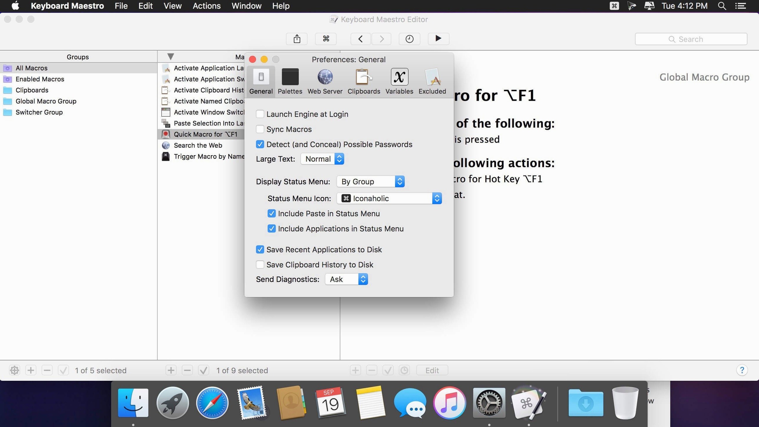 Keyboard Maestro detail view 2