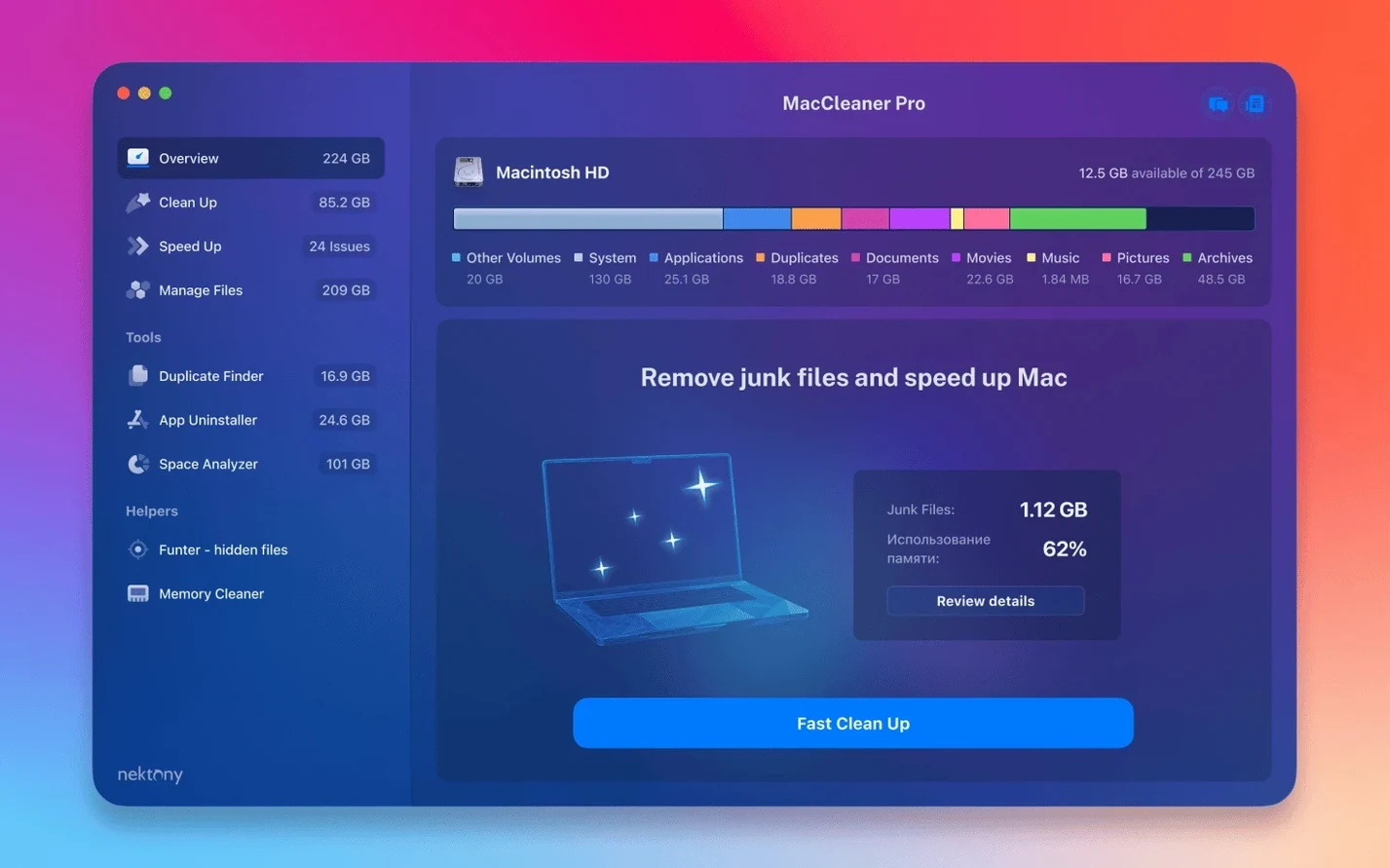 maccleaner pro torrent start screen