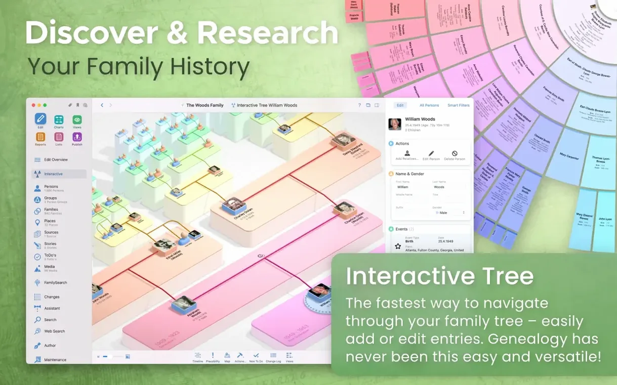 mac family tree torrent — window overview