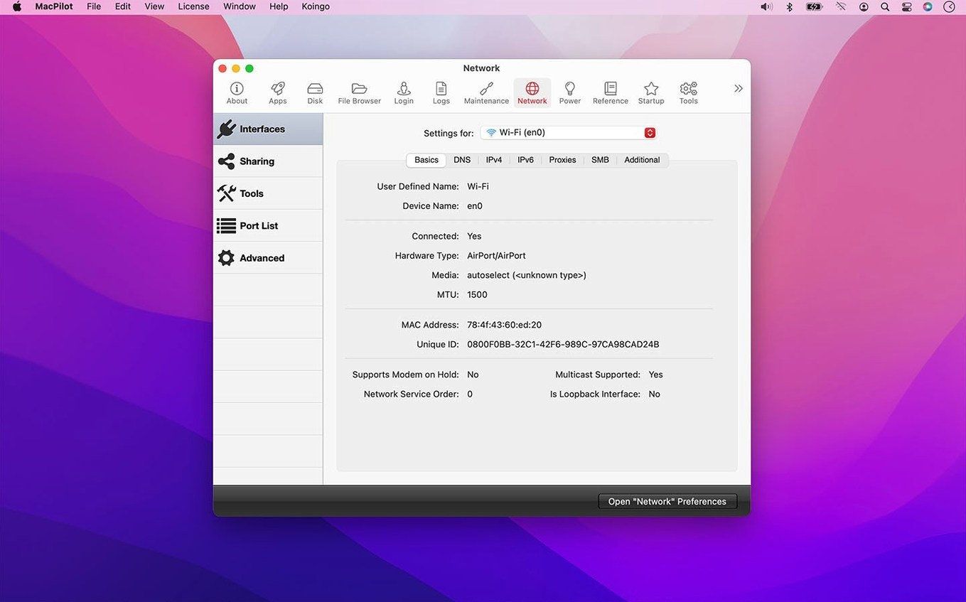 MacPilot detail view 6