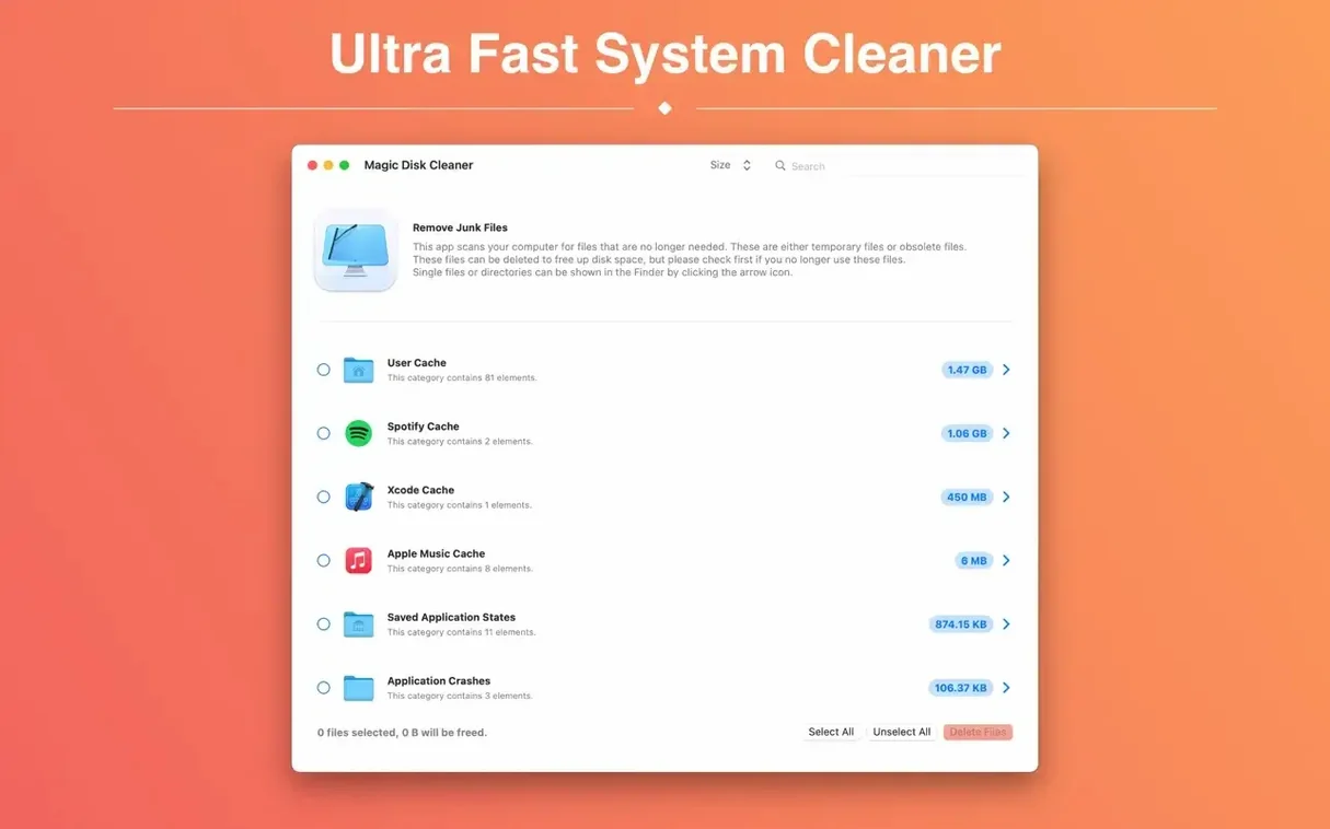 magic disk cleaner start screen