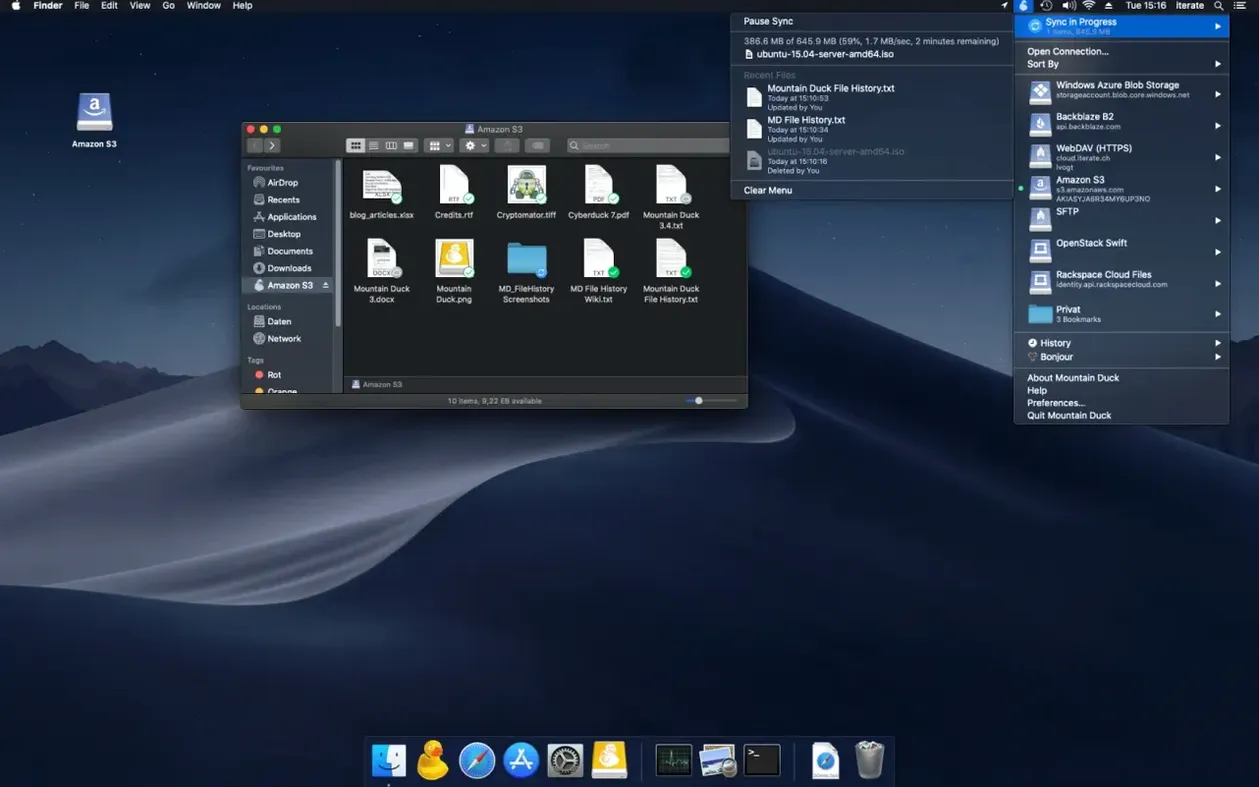 mountain duck mac — window overview