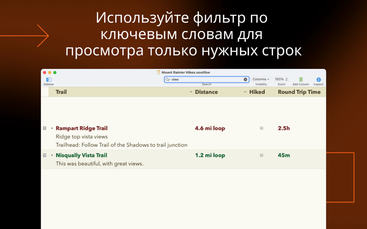 OmniOutliner Pro detail view 4