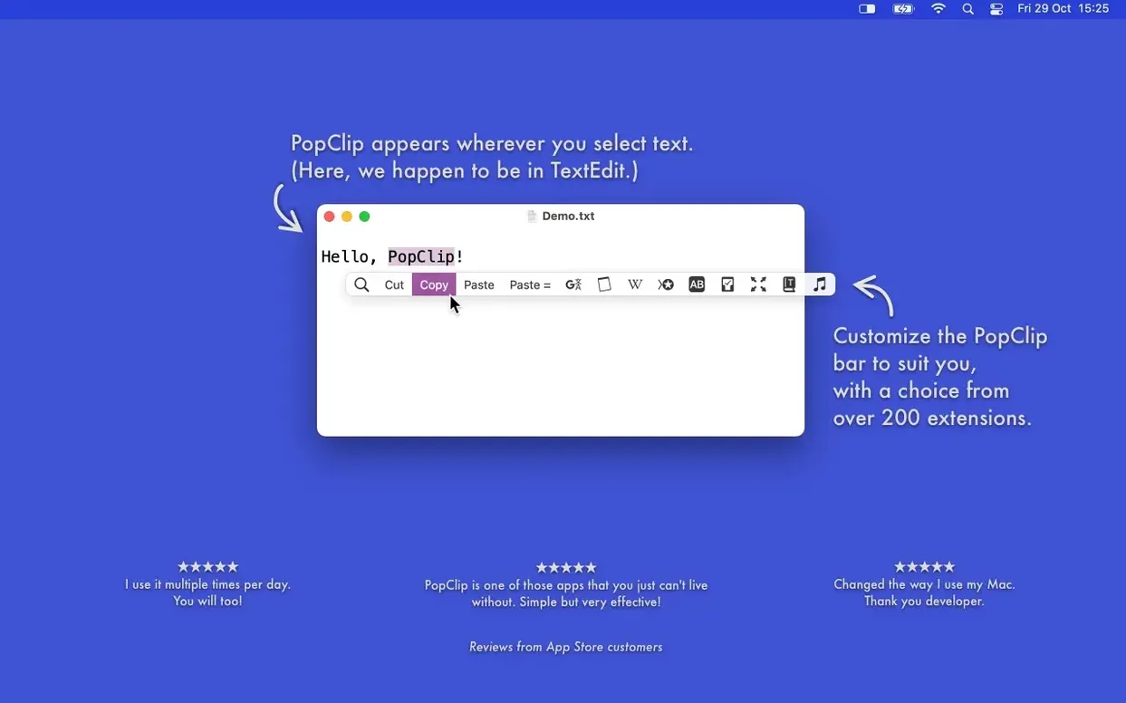 popclip for mac start screen