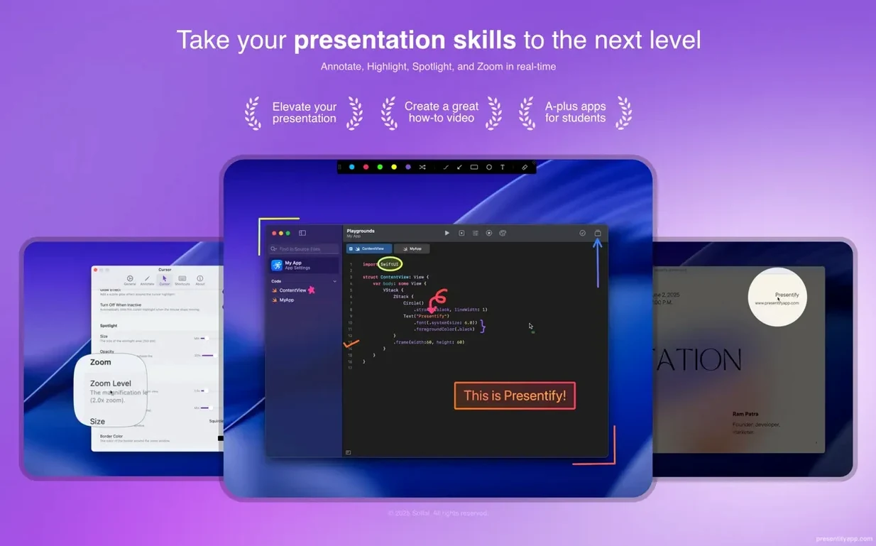 presentify for mac start screen