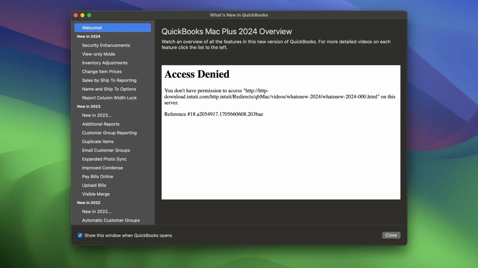 QuickBooks Mac Plus detail view 2