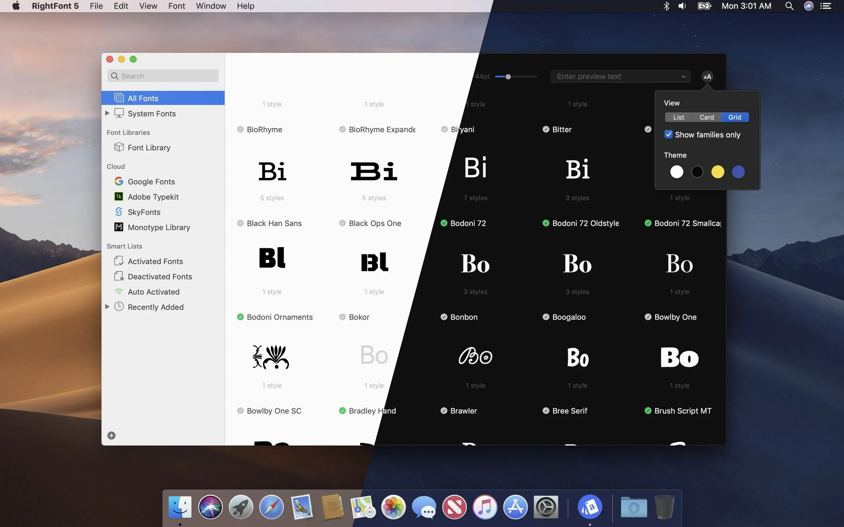 rightfont for mac — window overview