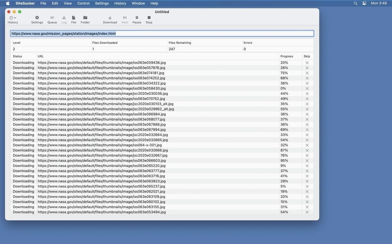 sitesucker mac — window overview