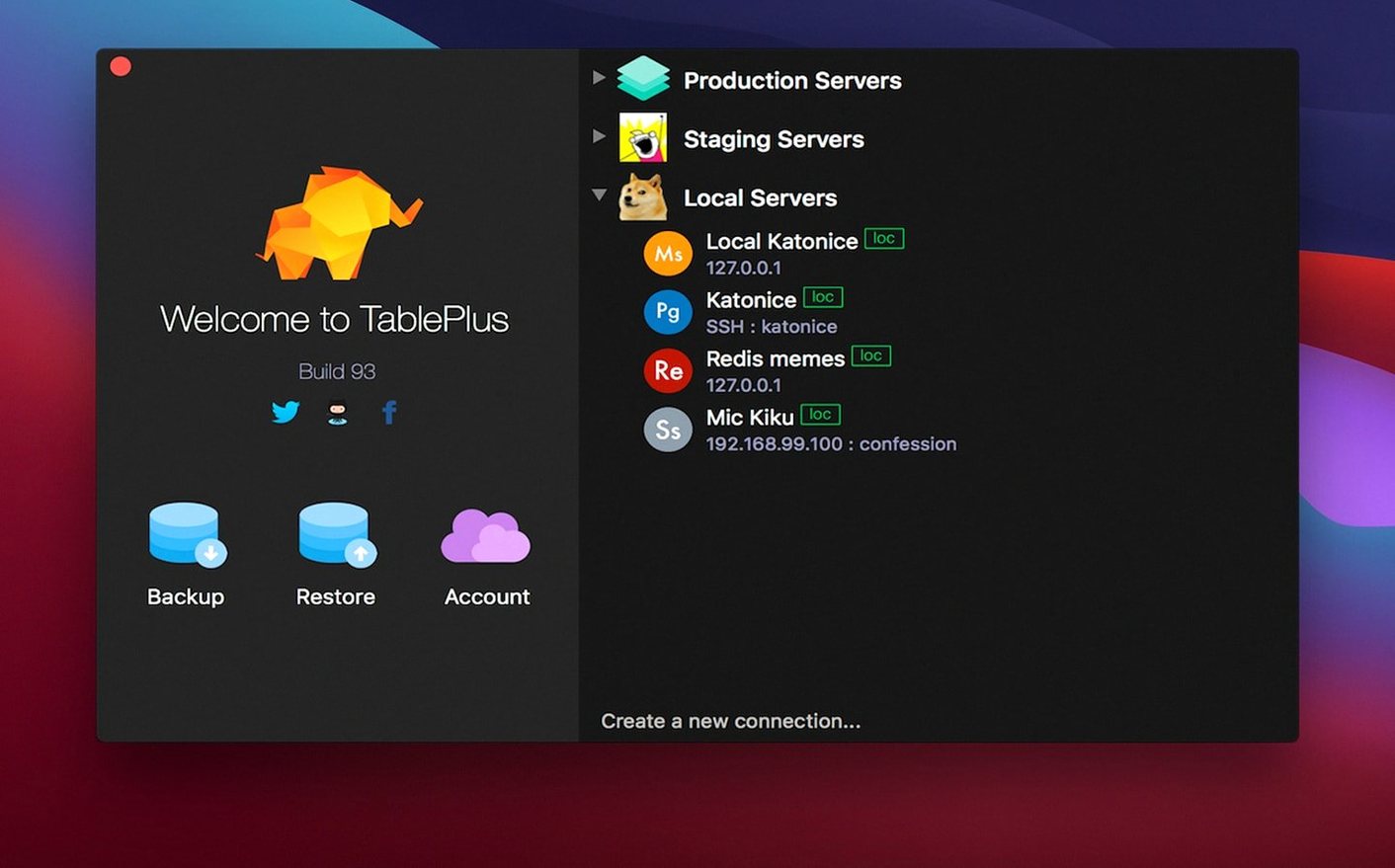 TablePlus mode 2