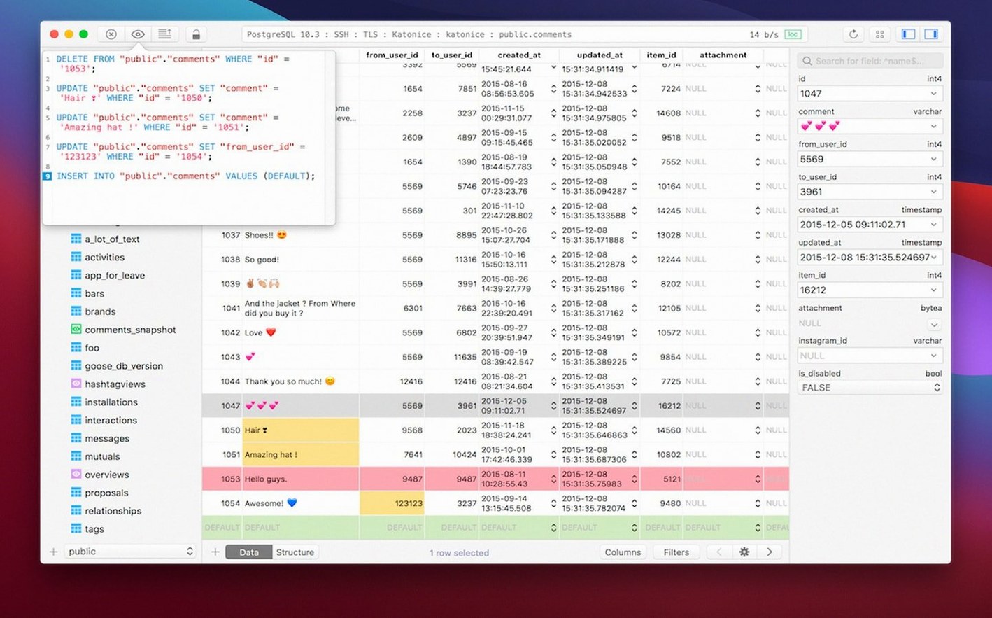 TablePlus mode 4