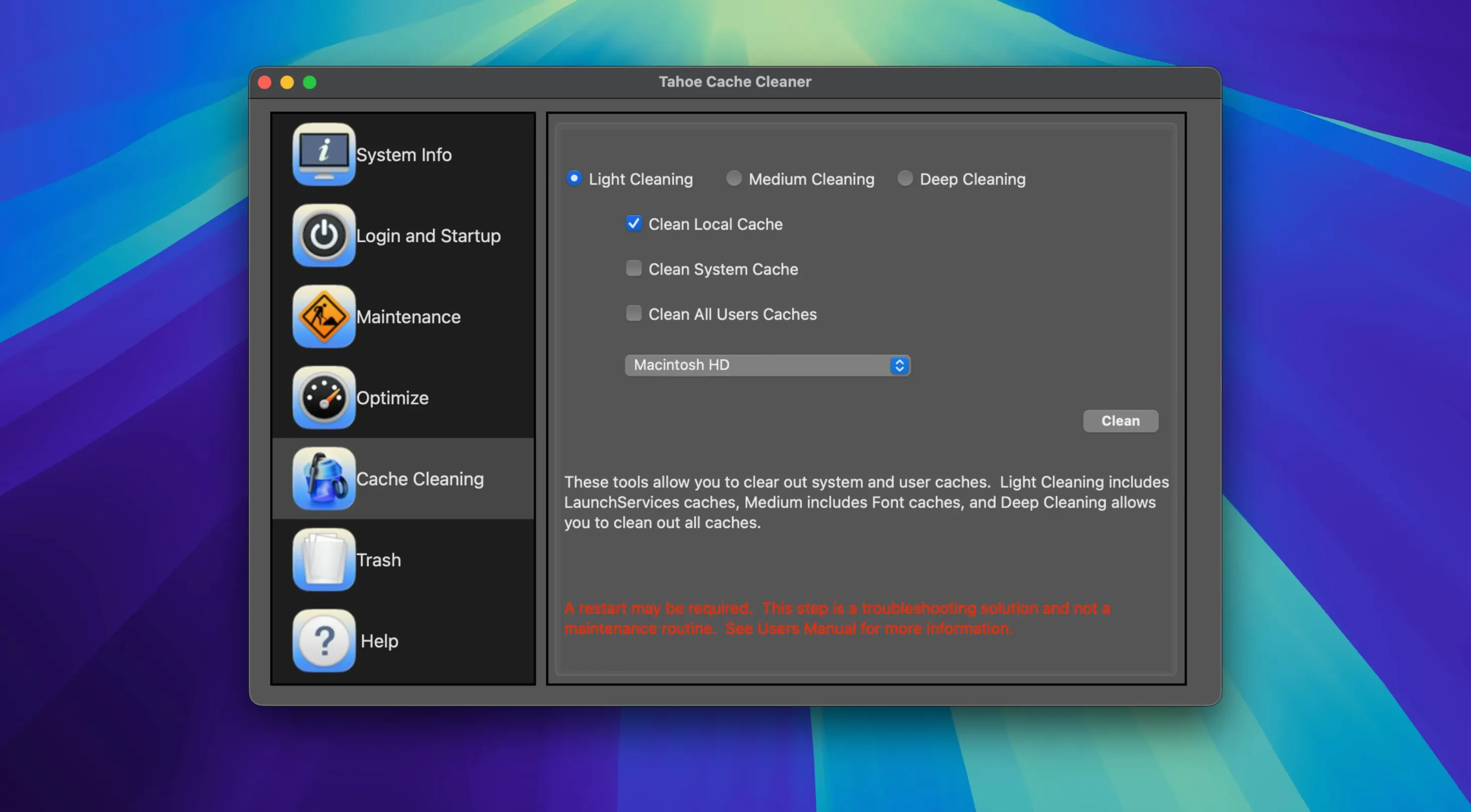 Tahoe Cache Cleaner mode 5