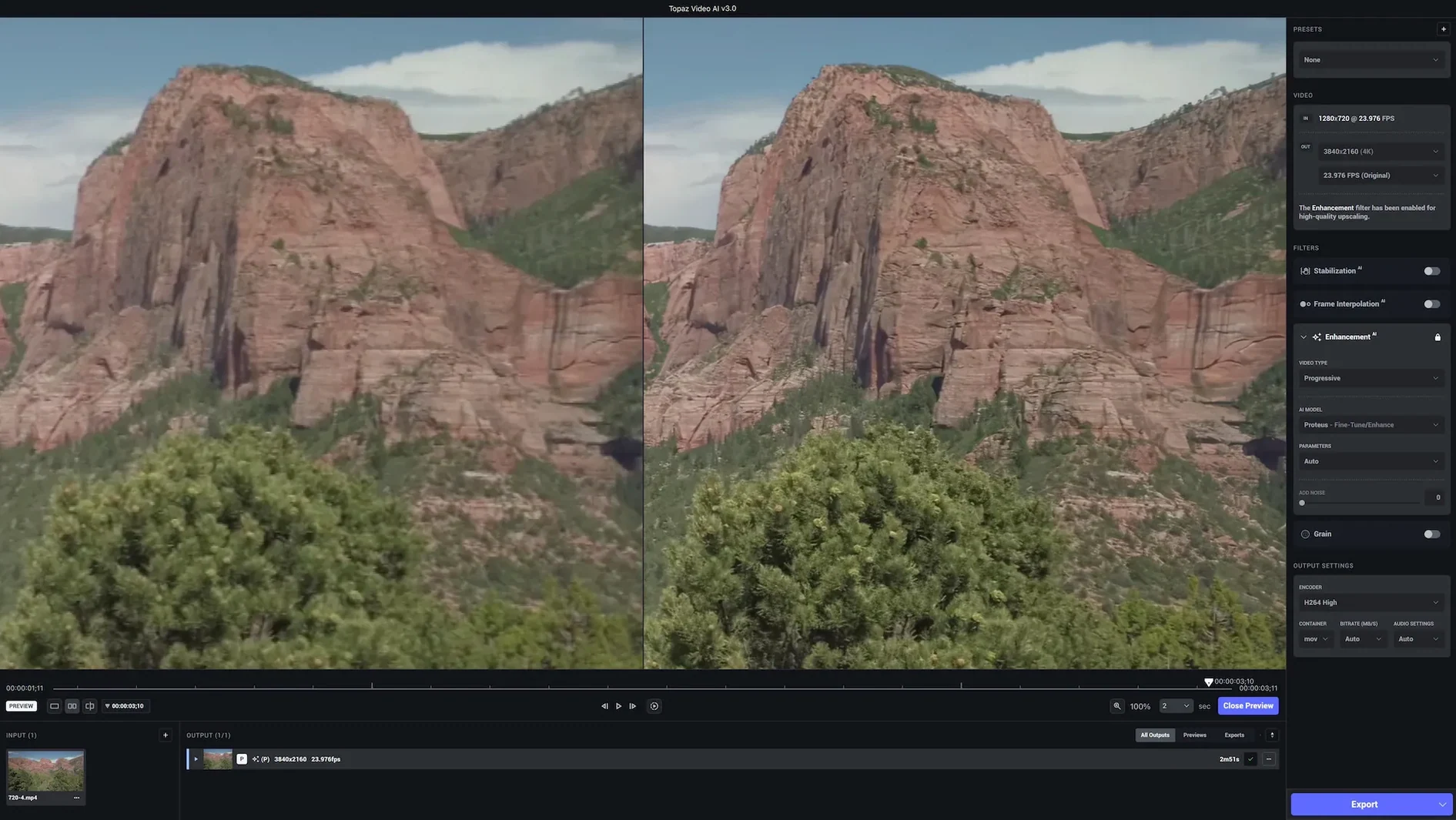topaz video ai mac start screen
