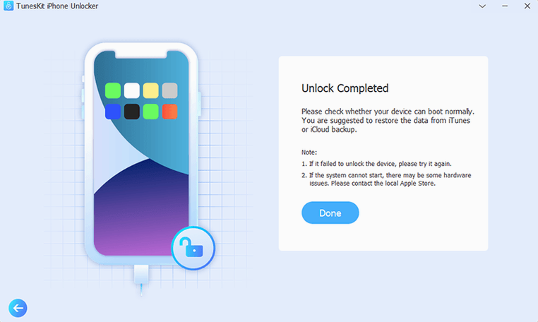 TunesKit iPhone Unlocker mode 4