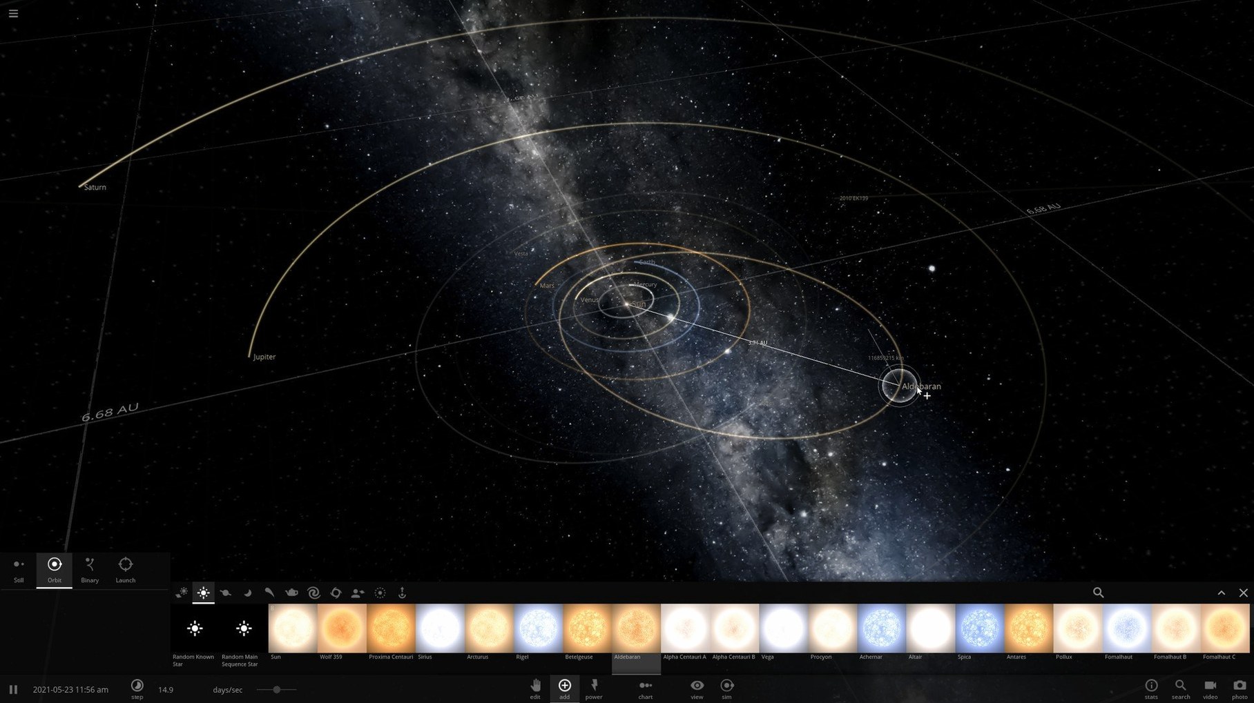Universe Sandbox detail view 3