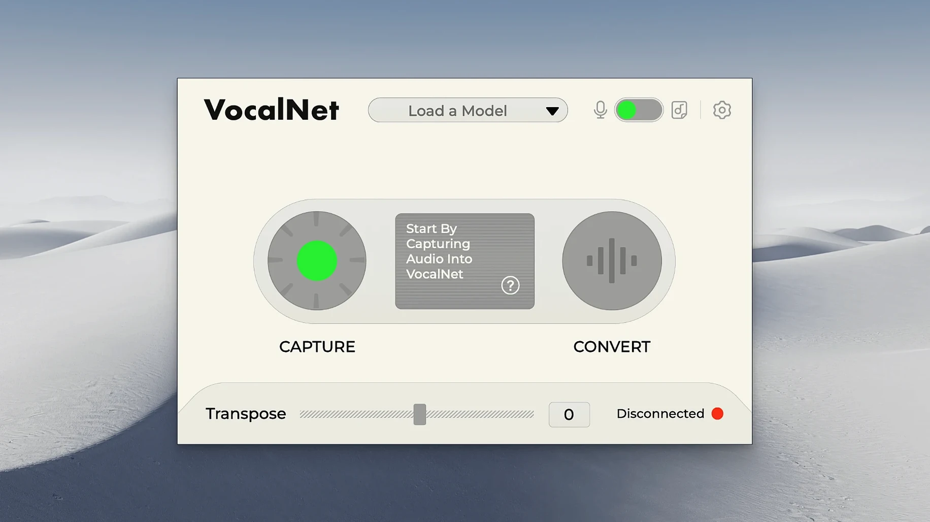 vocalnet ai vst — window overview