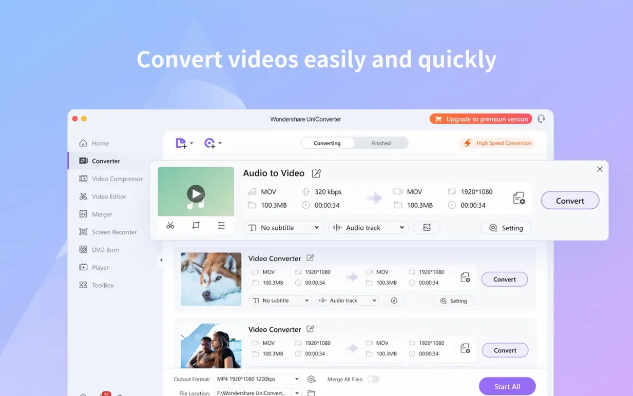 wondershare video uniconverter torrent — window overview